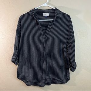 Black Striped Cotton Shirt